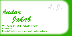 andor jakab business card